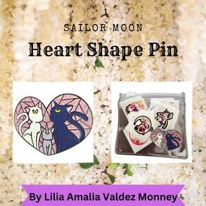 Sailor Moon Pin with 10 Mini Stickers and Blind bag key chain